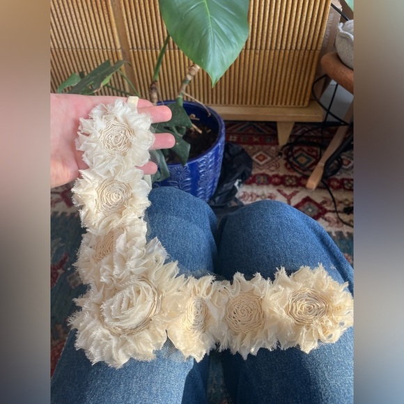 J.Crew taffeta necklace floral wedding flower bib - Picture 5 of 12